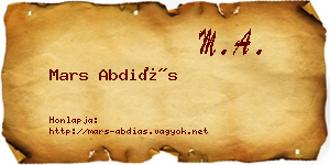 Mars Abdiás névjegykártya
